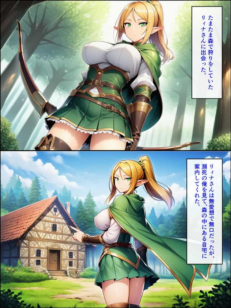 異世界転生して美人巨乳エルフ親子とらぶらぶセックスする話 〜娘編〜