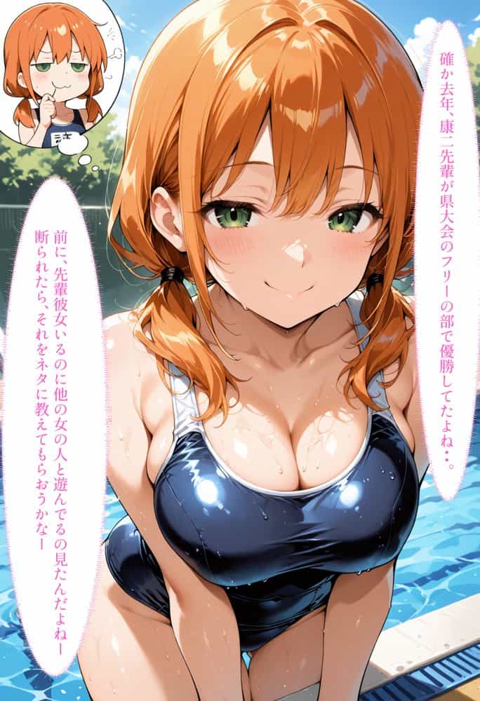 【セリフ付き】スク水女子校生快楽堕ちー先輩に秘密の性指導で開発される