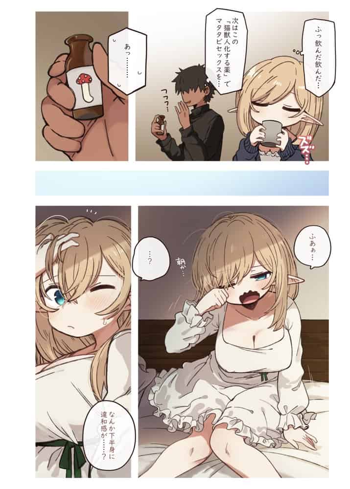エルフと悪い薬。