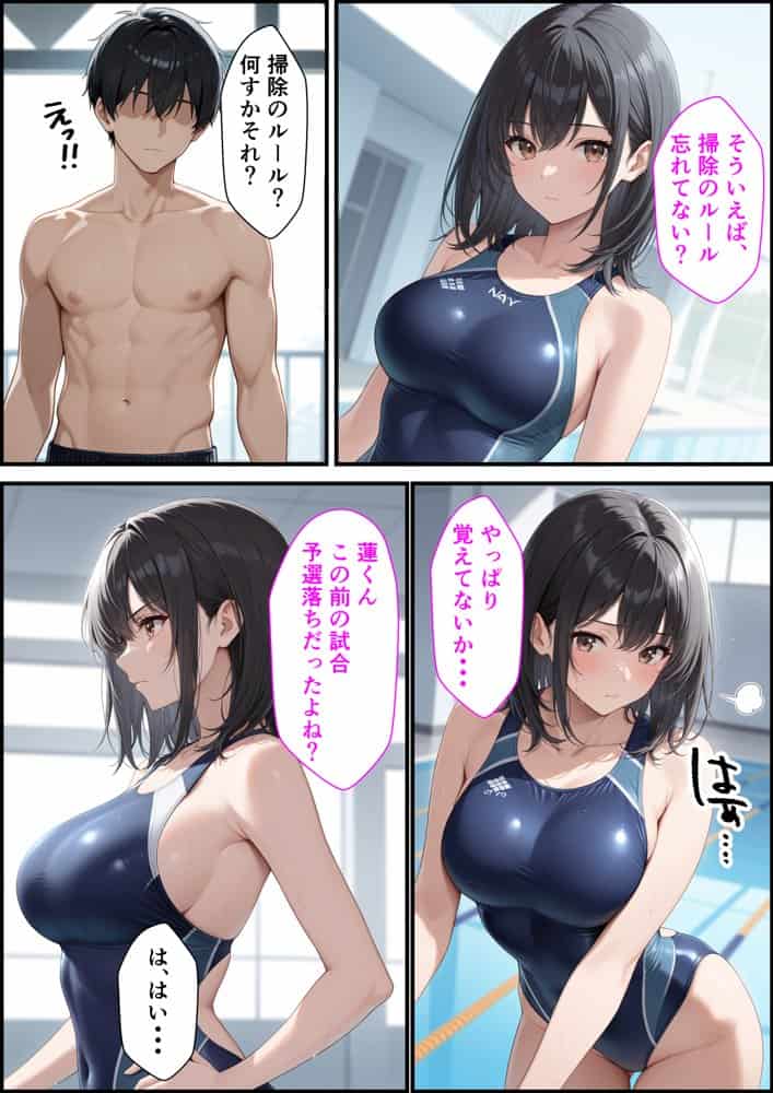 部員全員が狙っている水泳部キャプテンが更衣室でオナニーしてたのでそのまま生ハメセックスした話