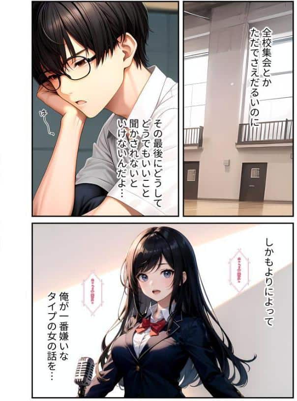 陰キャの僕、透視の力を手に入れる。第十四話 〜男嫌いな会長サマの無様な全校集会〜 モザイク版