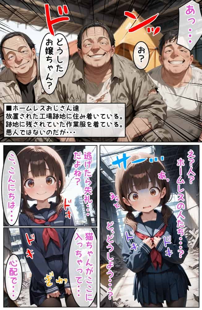 新1年生 〜入学したてのチュー学生がホームレス達にまわされてママ1年生になる話〜