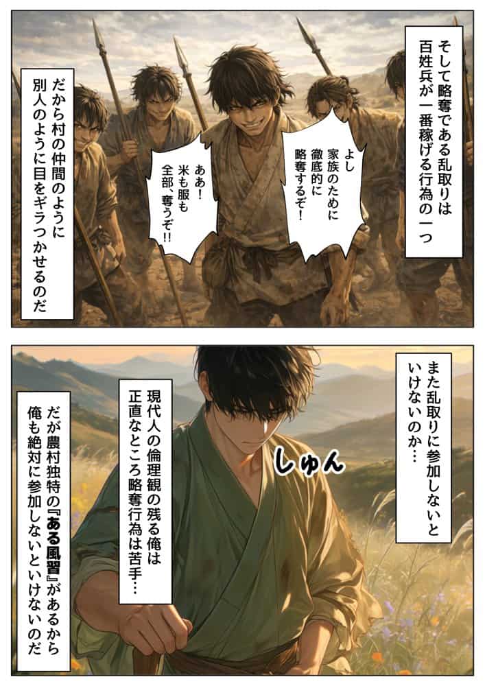《戦の乱取り（略奪）》 戦国時代の農村に俺が転生したら、エロすぎた史実の話