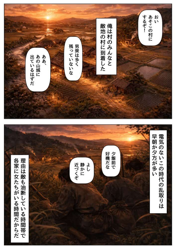 《戦の乱取り（略奪）》 戦国時代の農村に俺が転生したら、エロすぎた史実の話