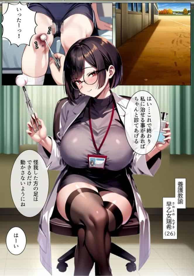 保健室の先生 治療と言われキモオタチ●ポで発情交尾 モザイク版