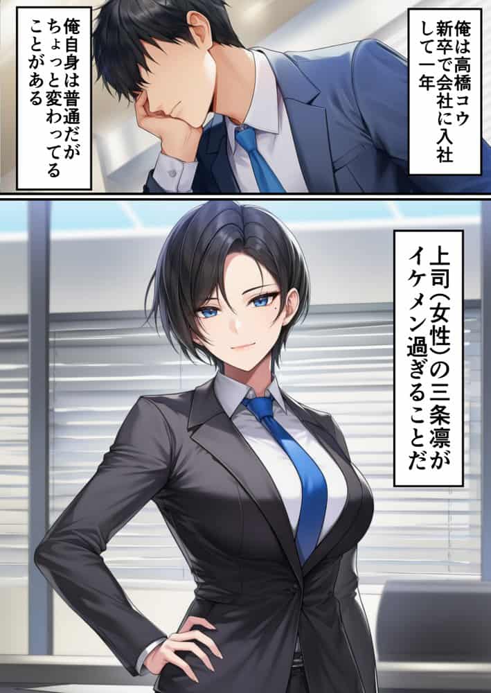 ボーイッシュイケメン女上司が一夜の過ちで目覚める話