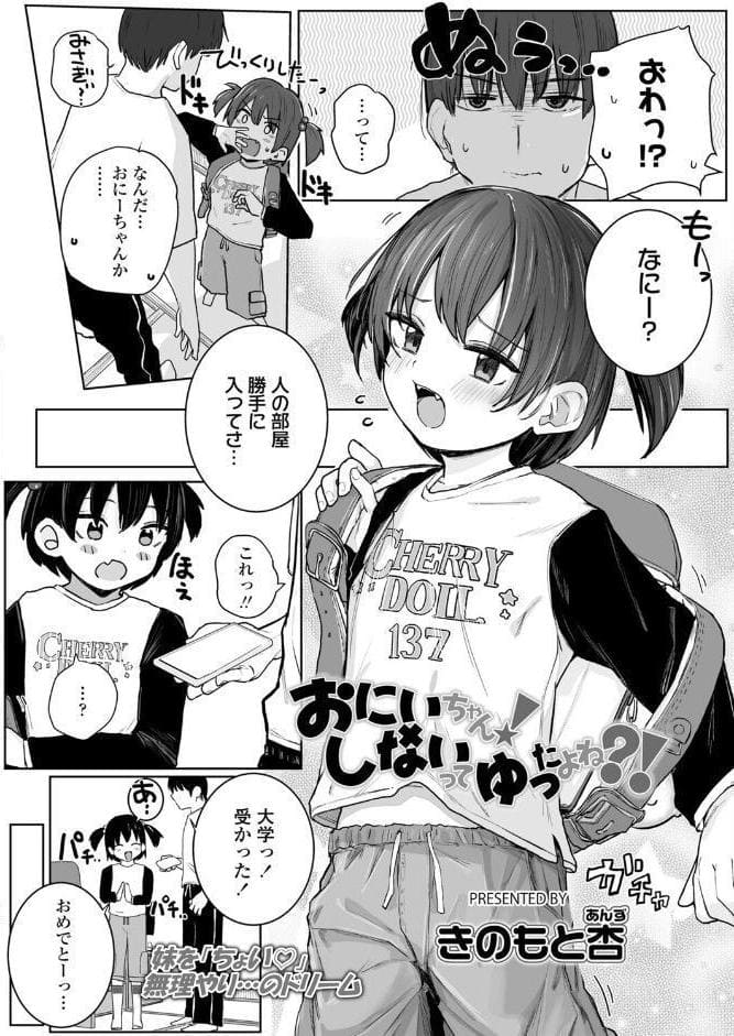 おにいちゃん！しないってゆったよね？！