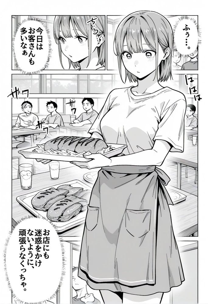 準備中の店内で。家計の為に、乱れる身体。