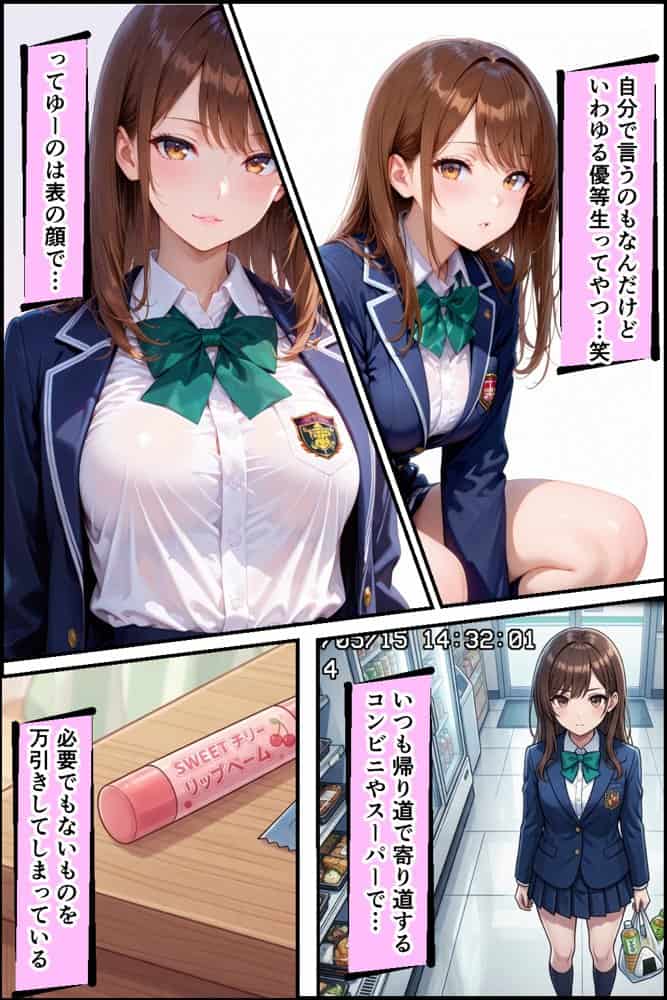 学校でも優等生のJKキモオジ店主に万引きがバレて巨根チンポで性教育された話