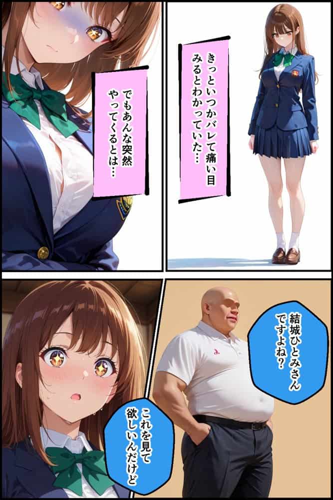 学校でも優等生のJKキモオジ店主に万引きがバレて巨根チンポで性教育された話